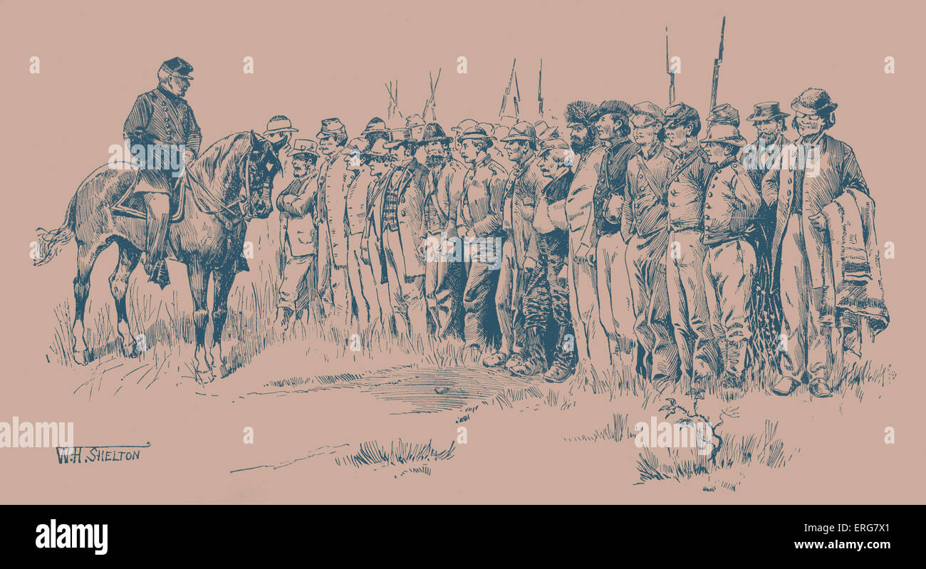 Conferderate prigionieri - La Guerra civile americana, 1861-1865. Prigionieri catturati dagli Stati Uniti d'America le forze. Foto Stock