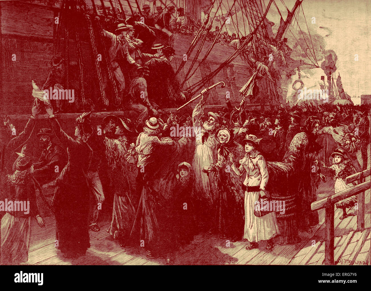 British emigrante nave alle colonie - fine del XIX secolo Foto Stock