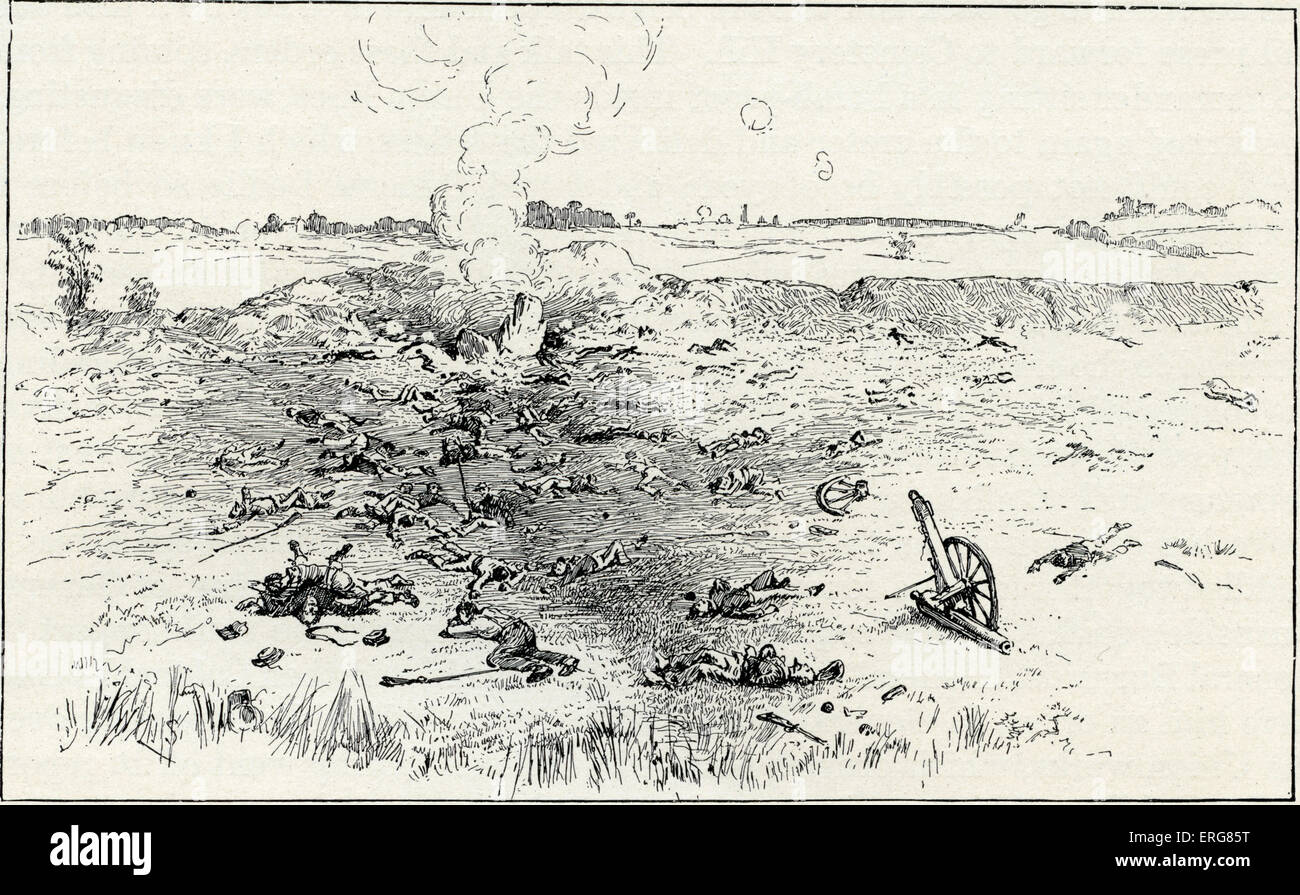 La battaglia del Cratere, Guerra civile americana - il cratere, visto dal lato raccordo. Luglio 1864, durante l'assedio di Pietroburgo, Foto Stock