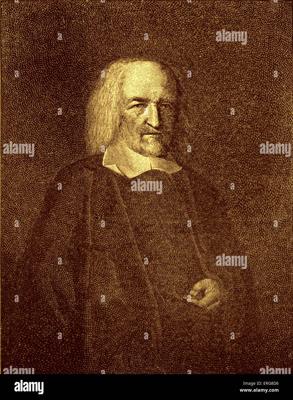 Thomas Hobbes, dopo l'originale ritratto di John Michael Wright. Filosofo inglese, 5 Aprile, 1588 - 4 dicembre, 1679 Foto Stock