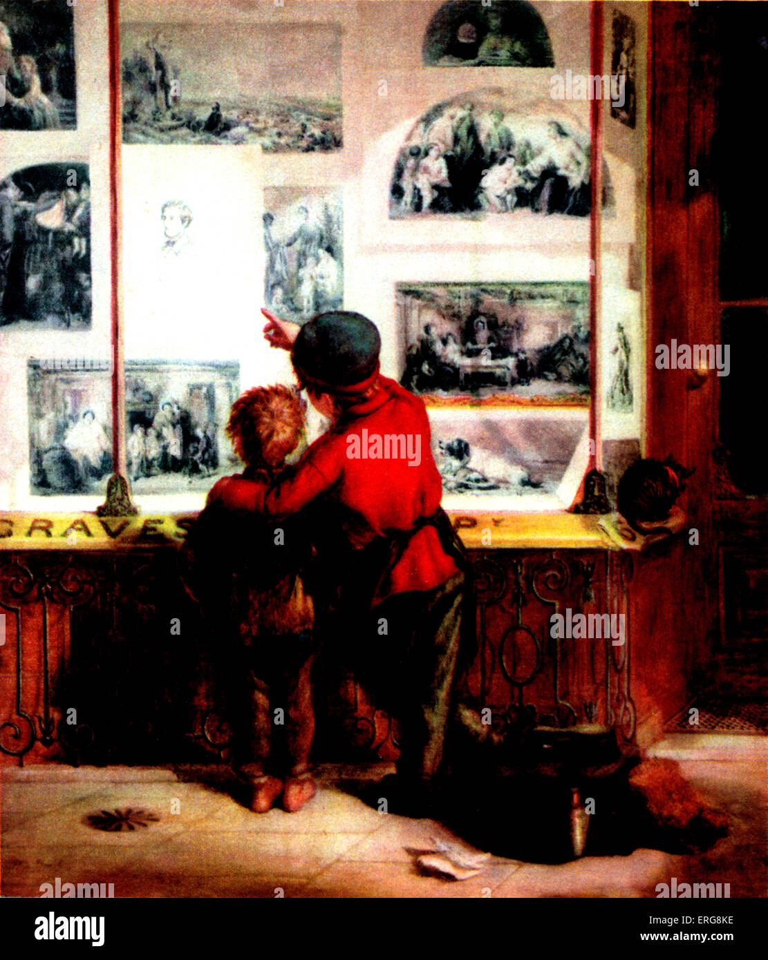 ' Shaftesbury, o perso e trovato' - bambini poveri guardando una foto di Lord Shaftesbury, Settimo conte di Shaftesbury, Foto Stock