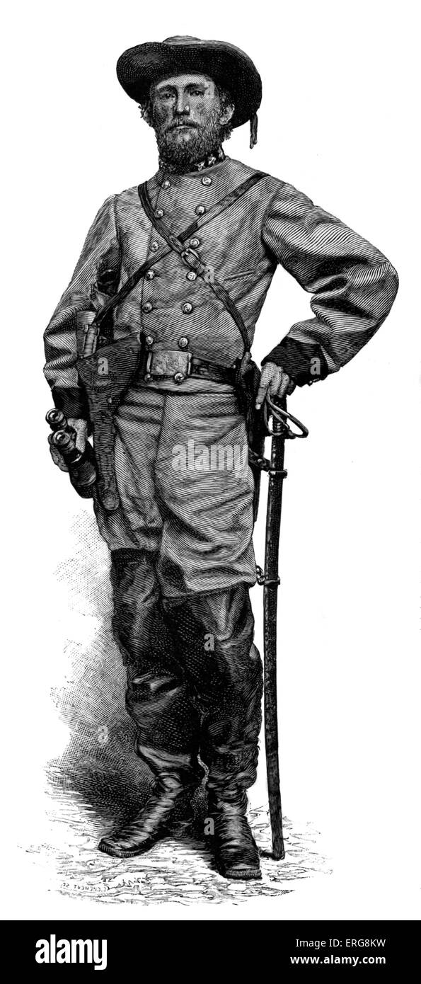 John Singleton Mosby - La Guerra civile americana. Cavalleria confederato comandante del battaglione. Comandò xliii battaglione, 1a Virginia Foto Stock