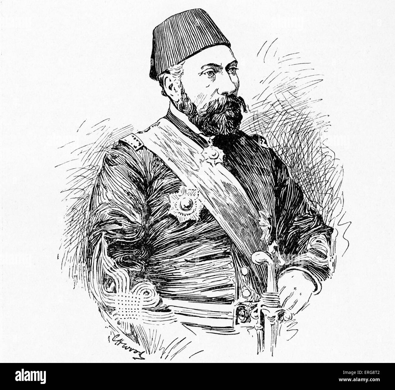 Osman pascià (il difensore di Plevna). Osman Nuri Pasha / Gazi Osman pascià: turco ottomana maresciallo di campo e l'eroe del Foto Stock