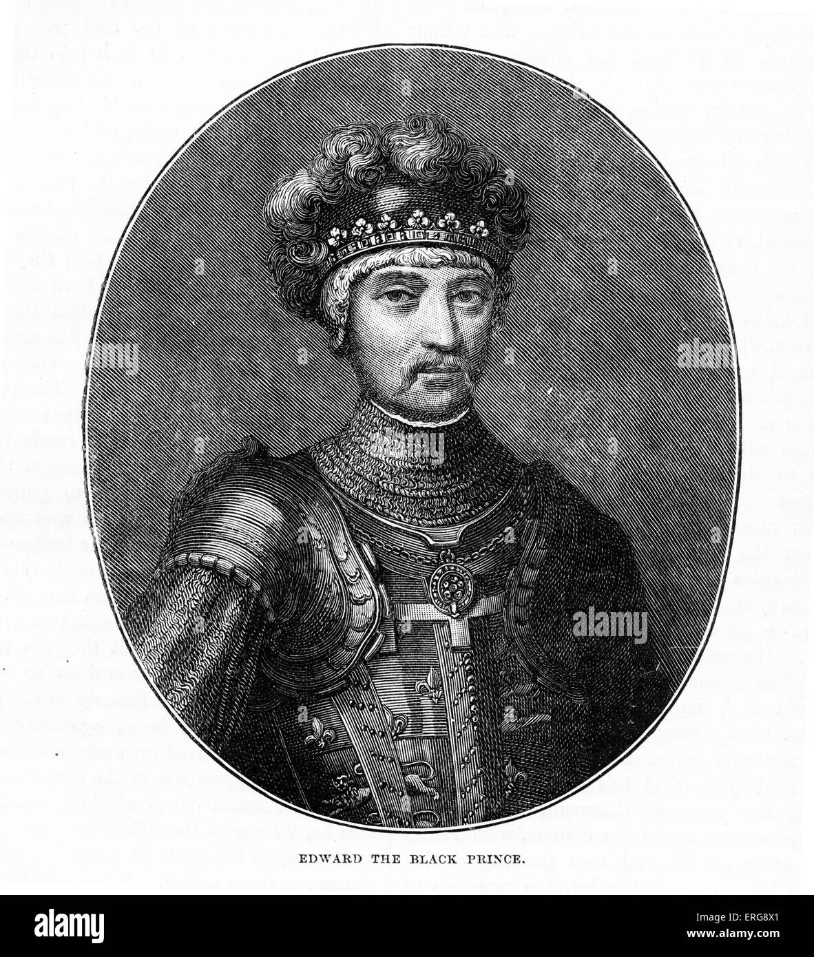 Edward, il Principe Nero. Il figlio maggiore di Edward III d'Inghilterra. Come un capo militare, le sue vittorie sui francesi a Crécy e Foto Stock