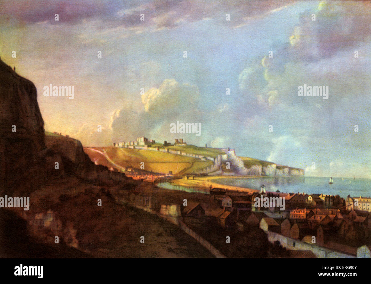 Vista di Dover, 1747. Pittura di olio da Richard Wilson (1 agosto 1714 - 15 Maggio 1782), un paesaggio gallese pittore, e uno dei Foto Stock