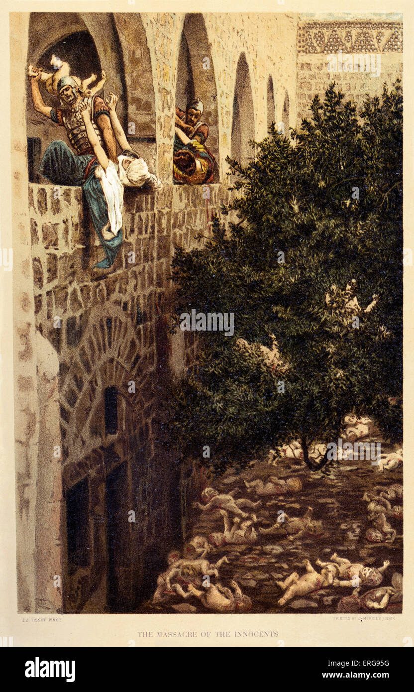 La strage degli innocenti, San Matteo - Capitolo 2. Illustrato da J James Tissot. Pittore Francese 15 Ottobre 1836 - 8 Foto Stock