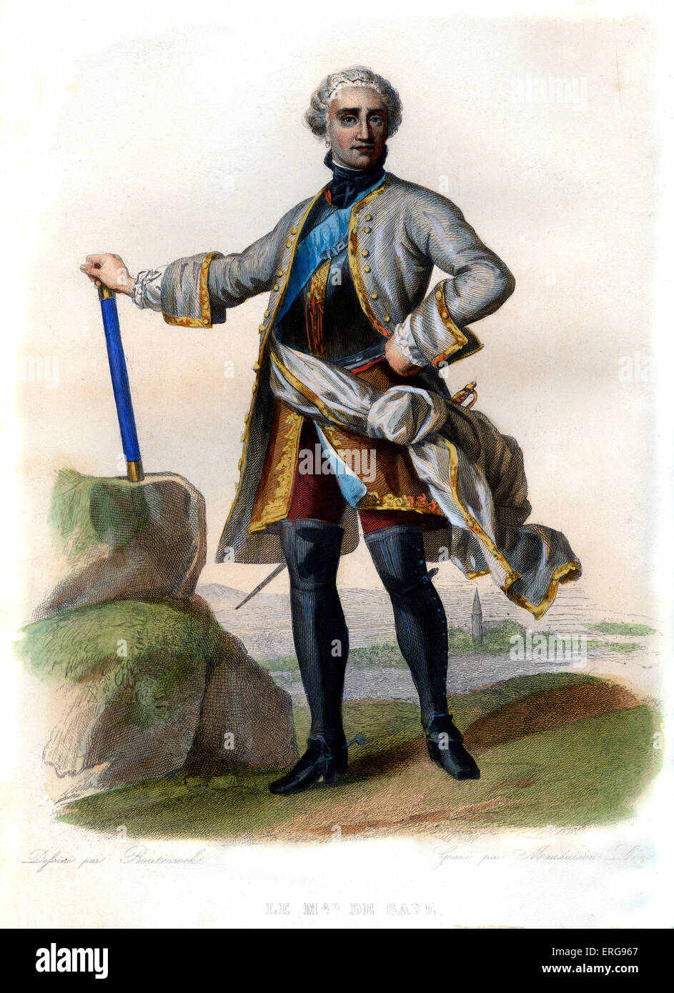 Maurice de Saxe (francese: Maréchal de Saxe). Tedesco-nato il maresciallo nell esercito francese; in seguito anche il maresciallo Generale di Francia. Foto Stock