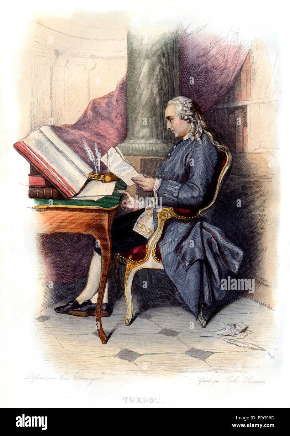 Anne-Robert-Jacques Turgot, Barone de Laune. Economista francese e più: uno dei primi sostenitori per il liberalismo economico. 1727 Foto Stock