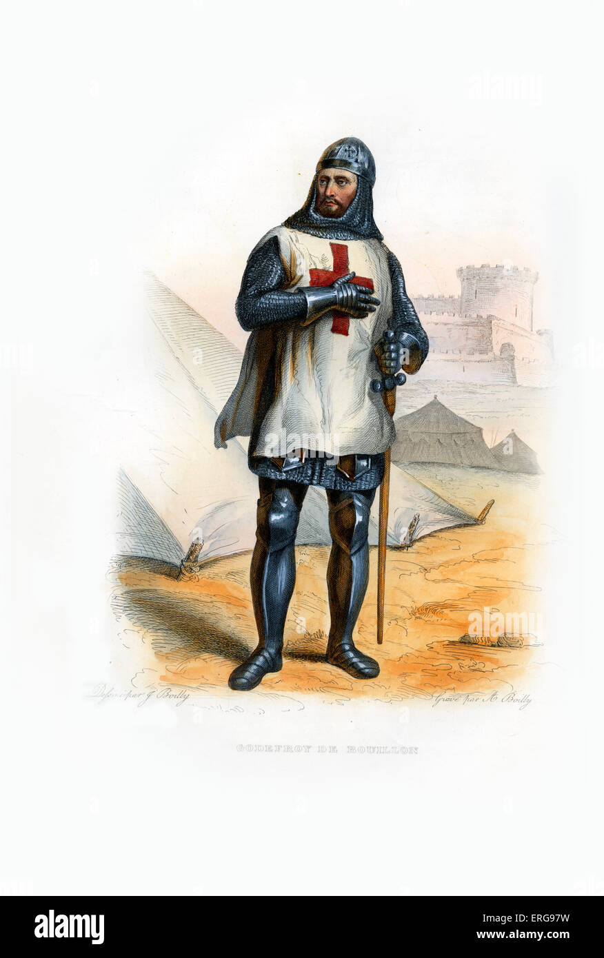 Godefroy di Bouillon. Frankish medievale cavaliere che era uno dei capi della prima crociata da 1096 fino alla sua morte. c. Foto Stock