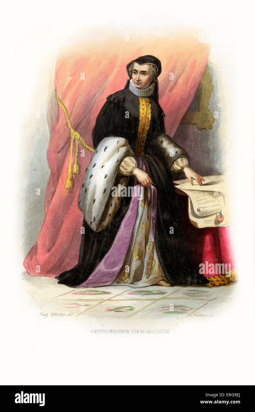 Catherine de Médicis (o di Caterina de' Medici). Italiano-nato regina consorte della Francia come la moglie di Re Enrico II di Francia Foto Stock