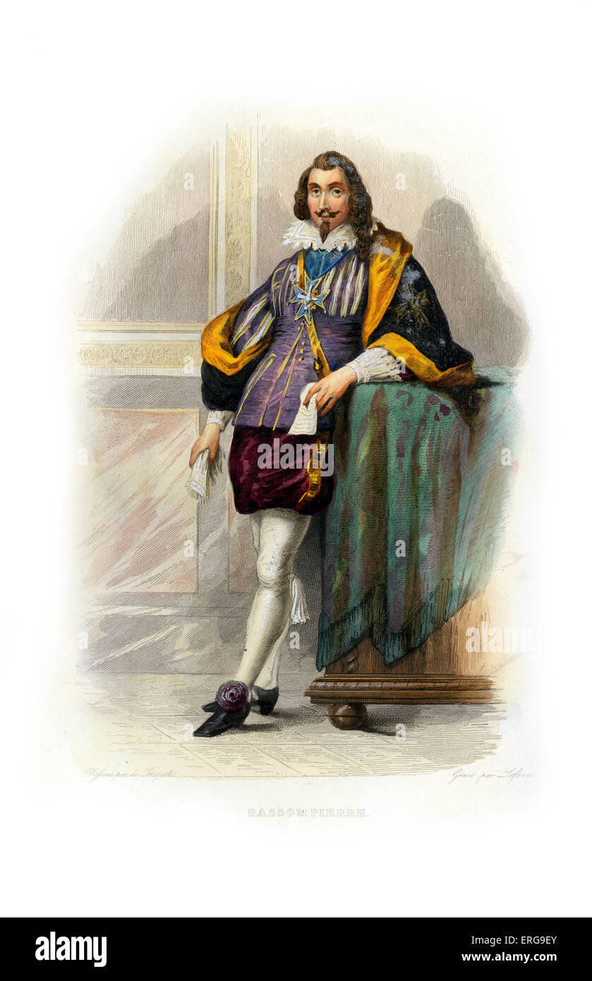François de Bassompierre. Cortigiano francese; il suo 'Mémoires' sono una importante fonte storica del suo tempo. 1579-1646. Incisione Foto Stock