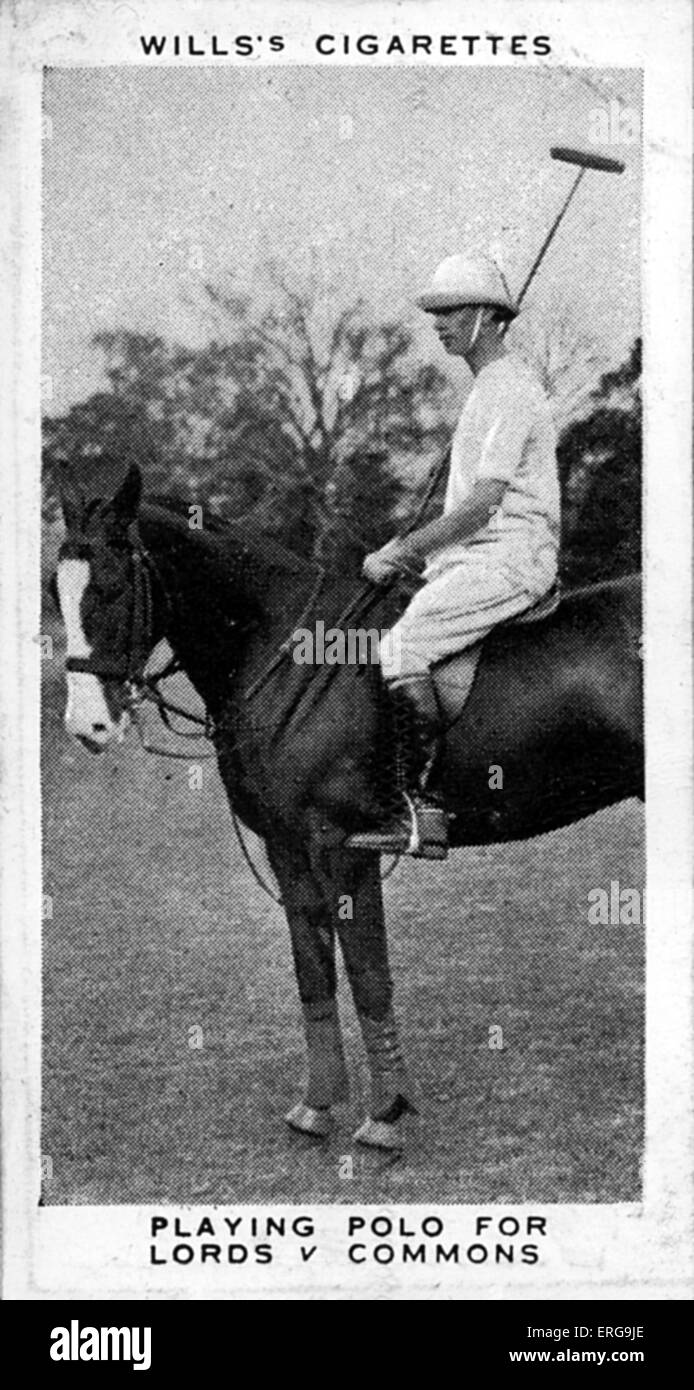 King George VI al Lords v. Commons polo gioco, che rappresenta la House of Lords. Da incoronazione commemorative album, 1937. Foto Stock