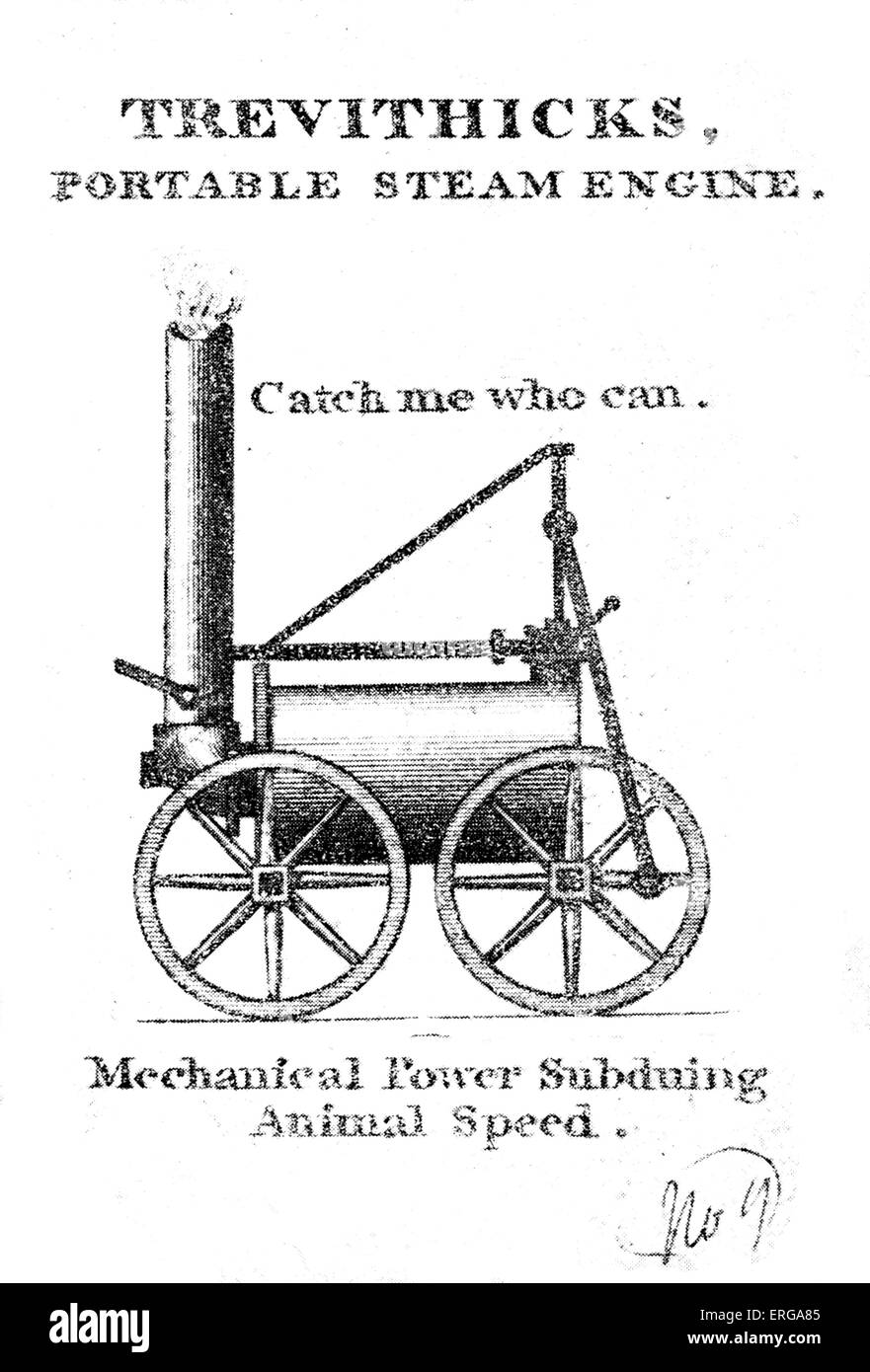 Richard Trevithick la locomotiva chiamato 'catch me se puoi", 1808. RT: British inventore e ingegnere minerario (13 aprile Foto Stock