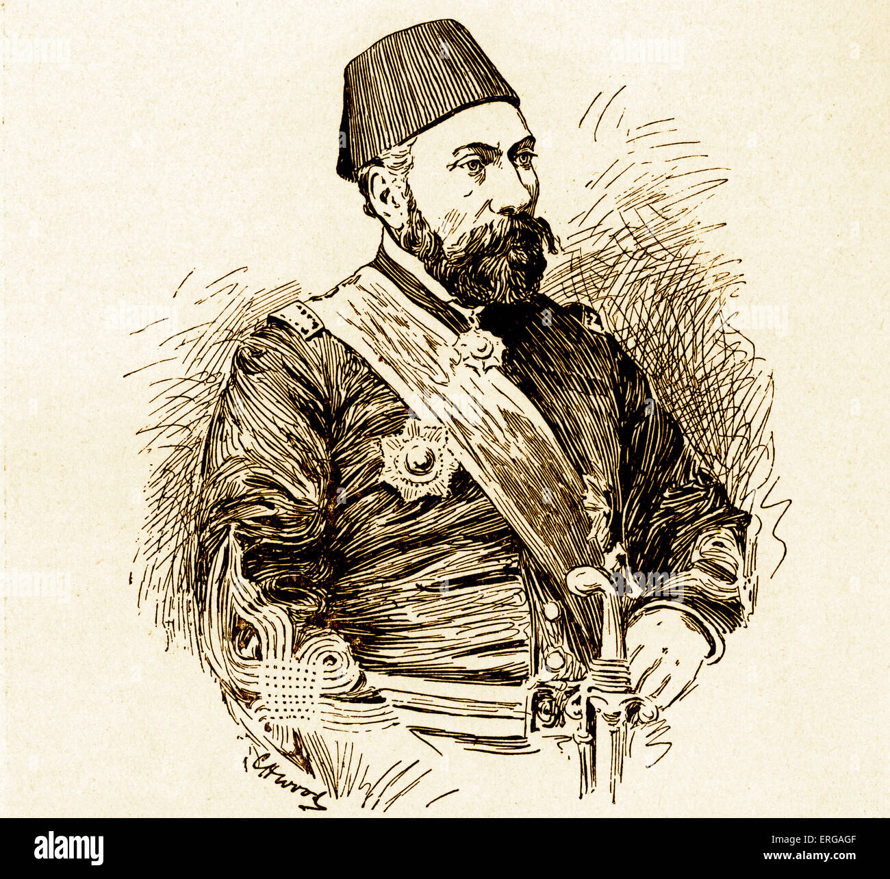 Osman pascià (il difensore di Plevna). Osman Nuri Pasha / Gazi Osman pascià: turco ottomana maresciallo di campo e l'eroe del Foto Stock