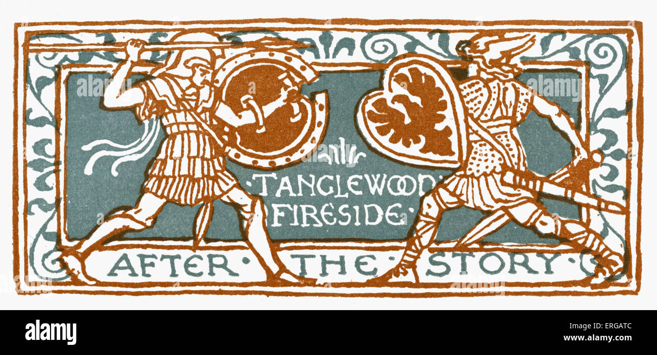 ' Tanglewood Fireside ' illustrazioni di Walter Crane 1845 -1915. ( Illustrazione titolo per la storia del telaio in 'Wonder libro per Foto Stock