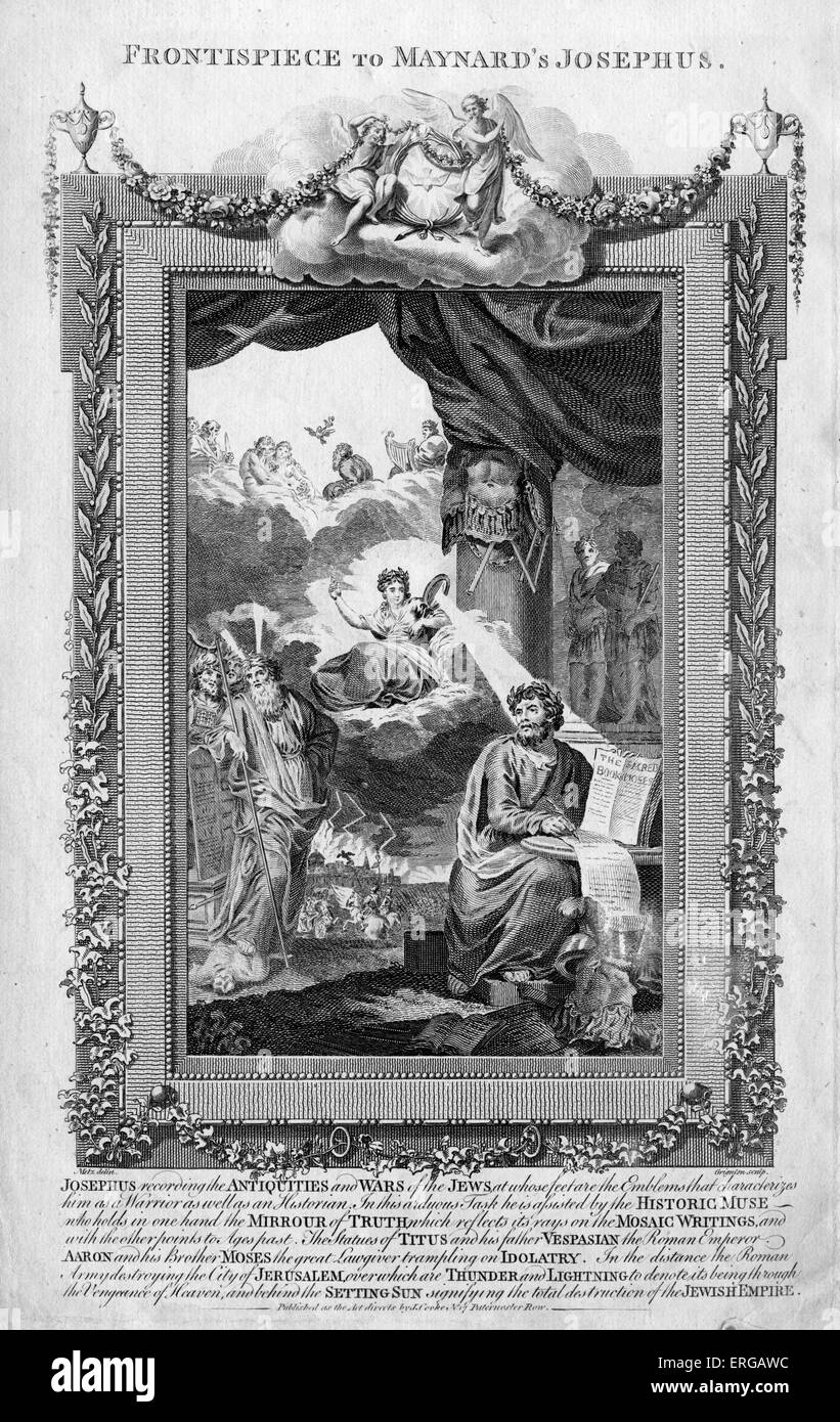 Frontespizio di Maynard's Josephus. Josephus (37 - c.100) era un ebreo registrazione Historian antichità e guerre degli ebrei. Foto Stock