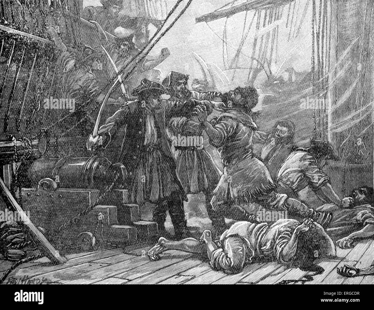 Entrate taglierina catturare un americano di contrabbando nave, c. 1764. Durante la Guerra di Indipendenza Americana, il governo britannico Foto Stock