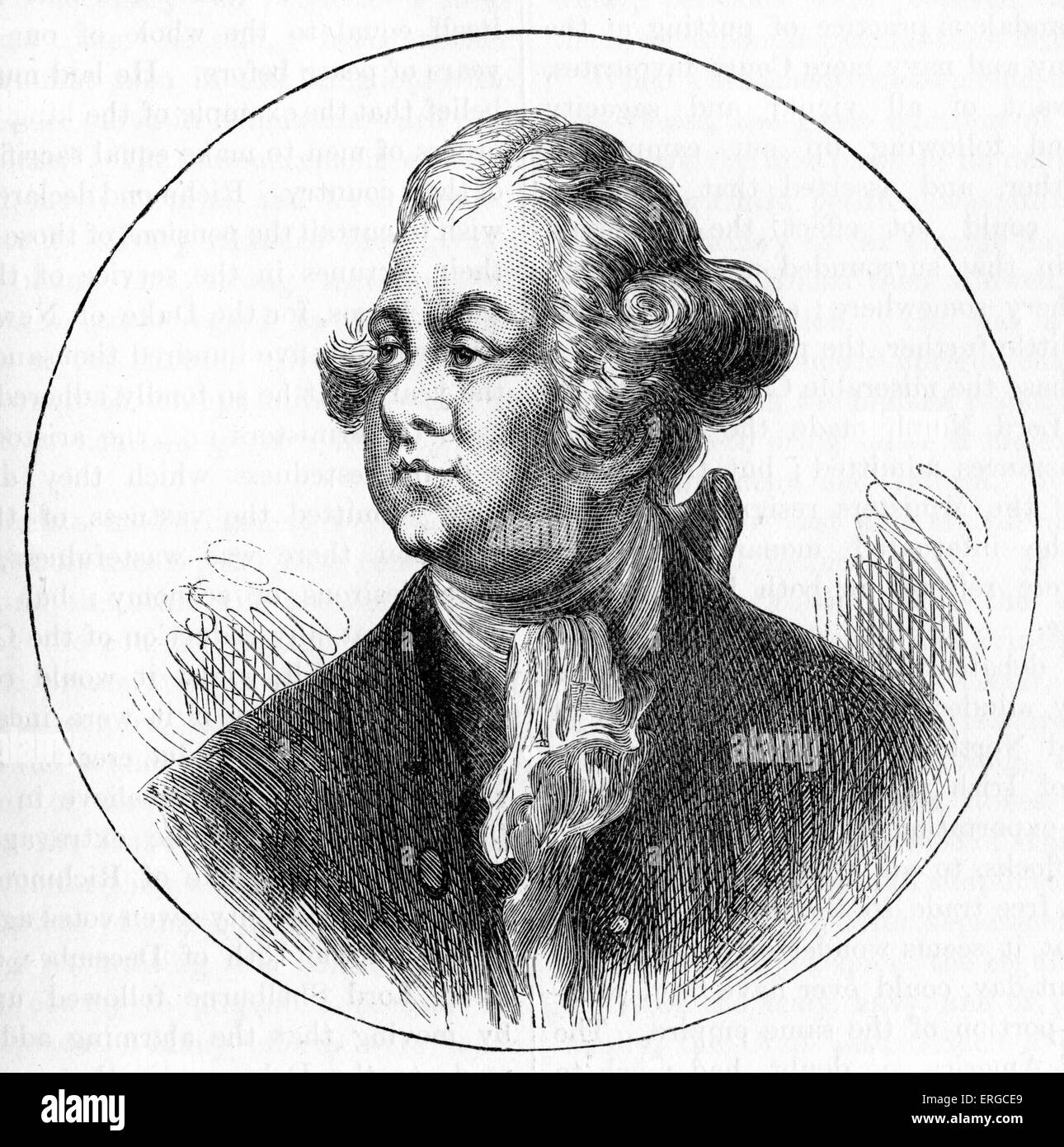 Signore Federico Nord - ritratto. Primo ministro britannico dal 1770 - 1782, ha portato la Gran Bretagna attraverso la guerra americana di Foto Stock