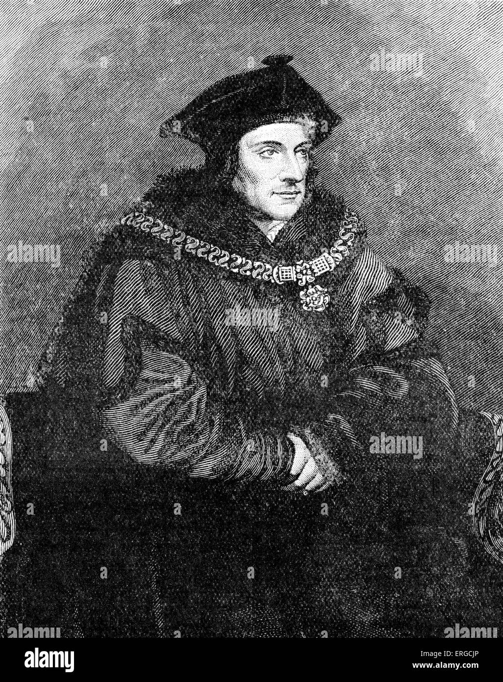 Sir Thomas More - ritratto. Avvocato inglese, autore, statista e martire cattolica. Lord Cancelliere dal 1529 al 1532. 7 Foto Stock