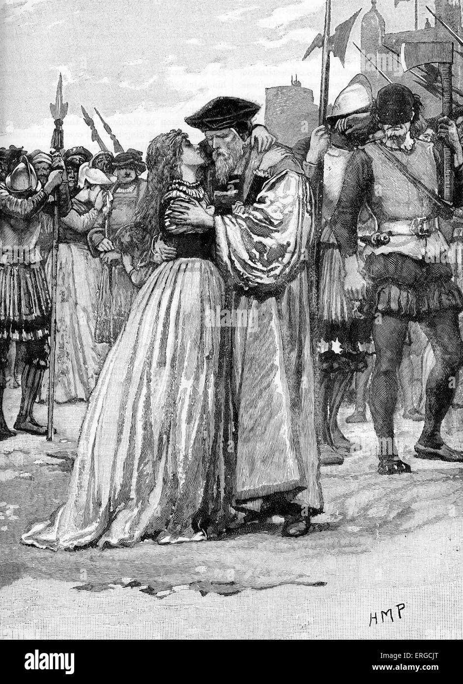 Thomas più parti da sua figlia prima della sua esecuzione, 6 luglio 1535. Più è stata eseguita per il rifiuto di accettare le misure anti- Foto Stock