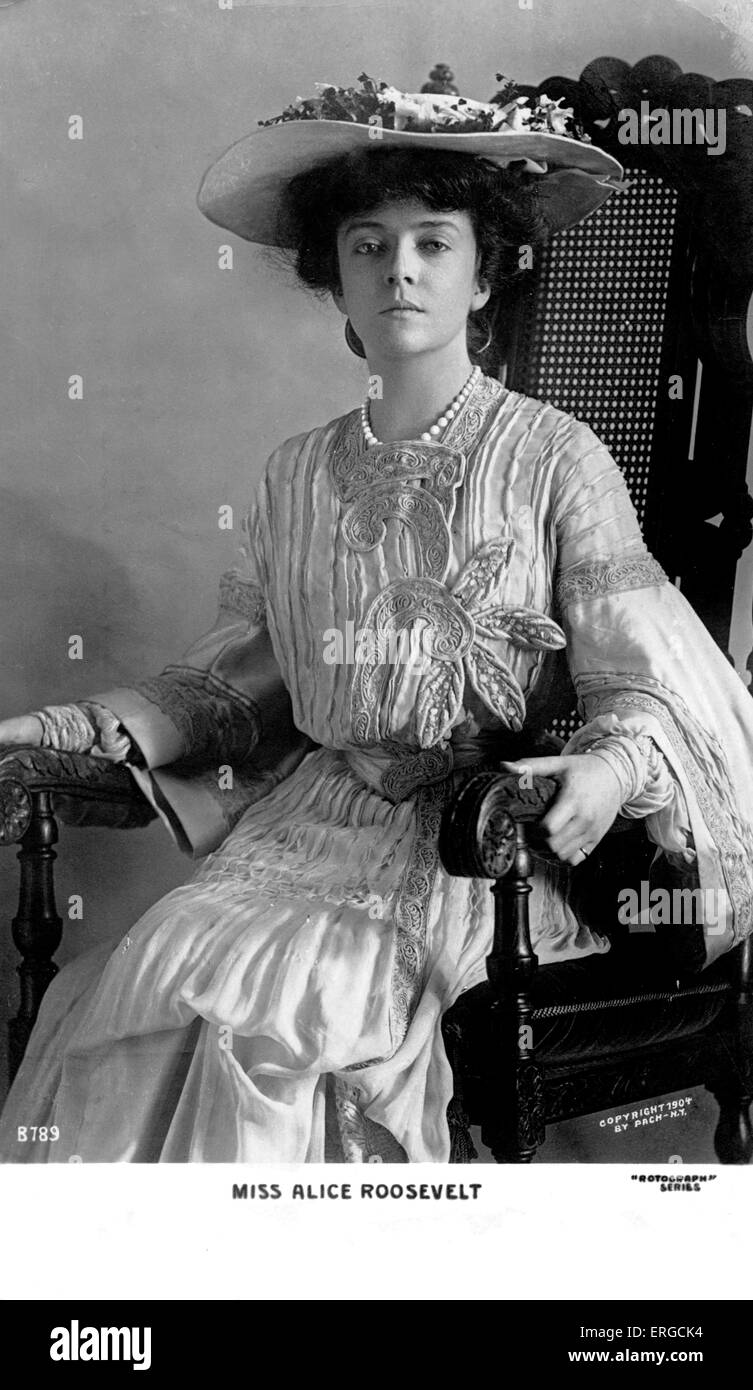 Alice Roosevelt Longworth - ritratto, 1904. Figlia di Theodore Roosevelt, il ventiseiesimo Presidente degli Stati Uniti e il suo Foto Stock