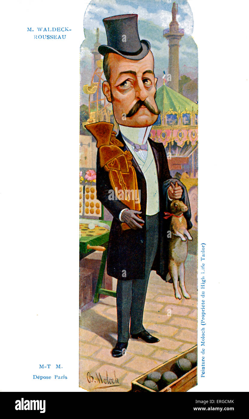 Waldeck-Rousseau - caricatura di Moloch. Pierre Marie René Ernest Waldeck-Rousseau, politico francese della Terza Repubblica: 2 Foto Stock