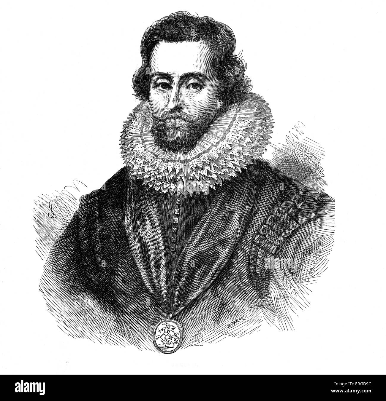 King James I. divenne re Giacomo VI di Scozia nel 1567 e poi ereditato la Corona di Inghilterra e Irlanda come James I. figlio di Foto Stock