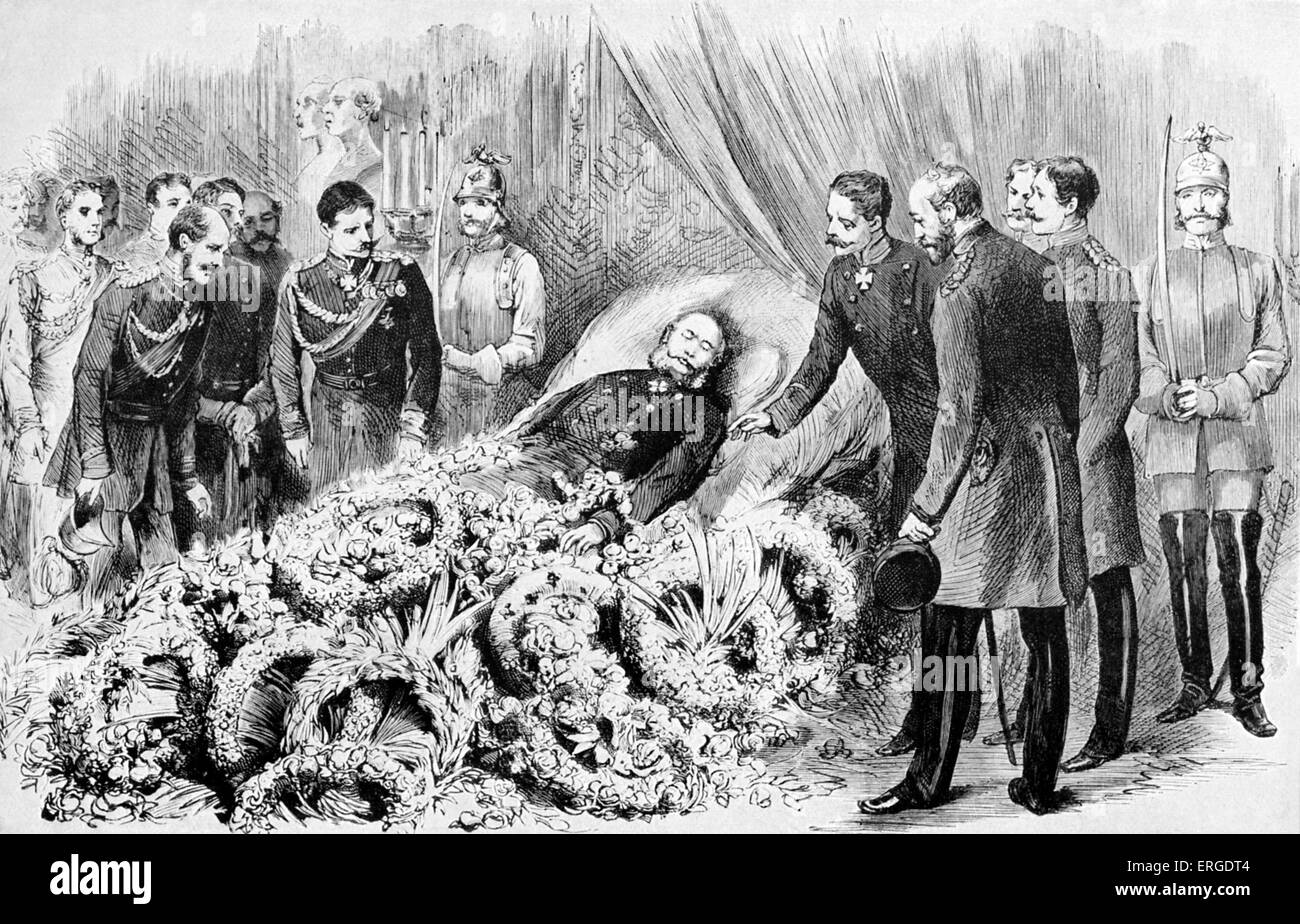 Guglielmo I il primo imperatore tedesco sul letto di morte, 1888. Da 'Edward VIII: la sua vita e Times' da Sir Richard Holmes, 1911. Foto Stock