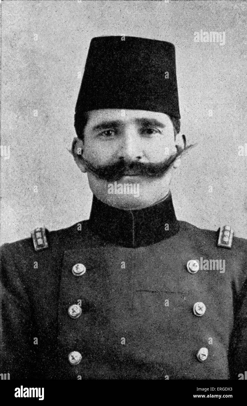 Ahmed Niyazi Bey- ritratto. Albanese co-leader dei Giovani Turchi (turco: Jön Türkler), coalizione di vari gruppi Foto Stock