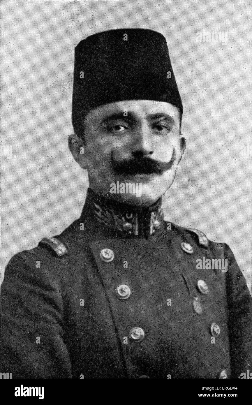 Enver Pasha- ritratto. Ottoman ufficiale militare e un leader del giovane Turk rivoluzione (turco: Jön Türkler), coalizione di Foto Stock