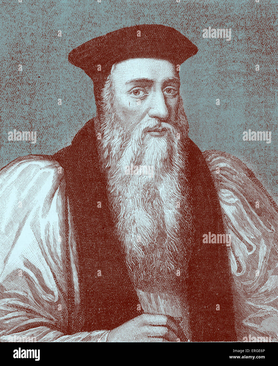 L Arcivescovo Thomas Cranmer. Riformatore protestante e l Arcivescovo di Canterbury durante i regni di Enrico VIII, Edoardo VI e Foto Stock