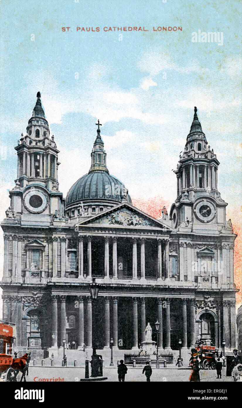 St Paul 's Cathedral, Londra. Nei primi anni del XX secolo. Foto Stock