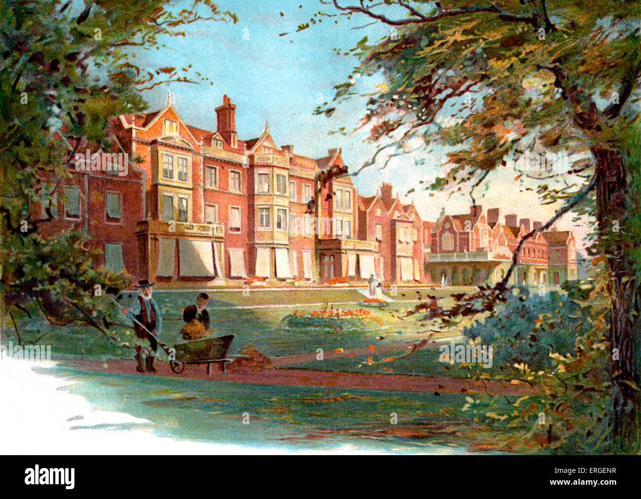 Sandringham House - fine del XIX secolo illustrazione dopo la fotografia di T. Smith & Son, Kings Lynn. Country house vicino Foto Stock