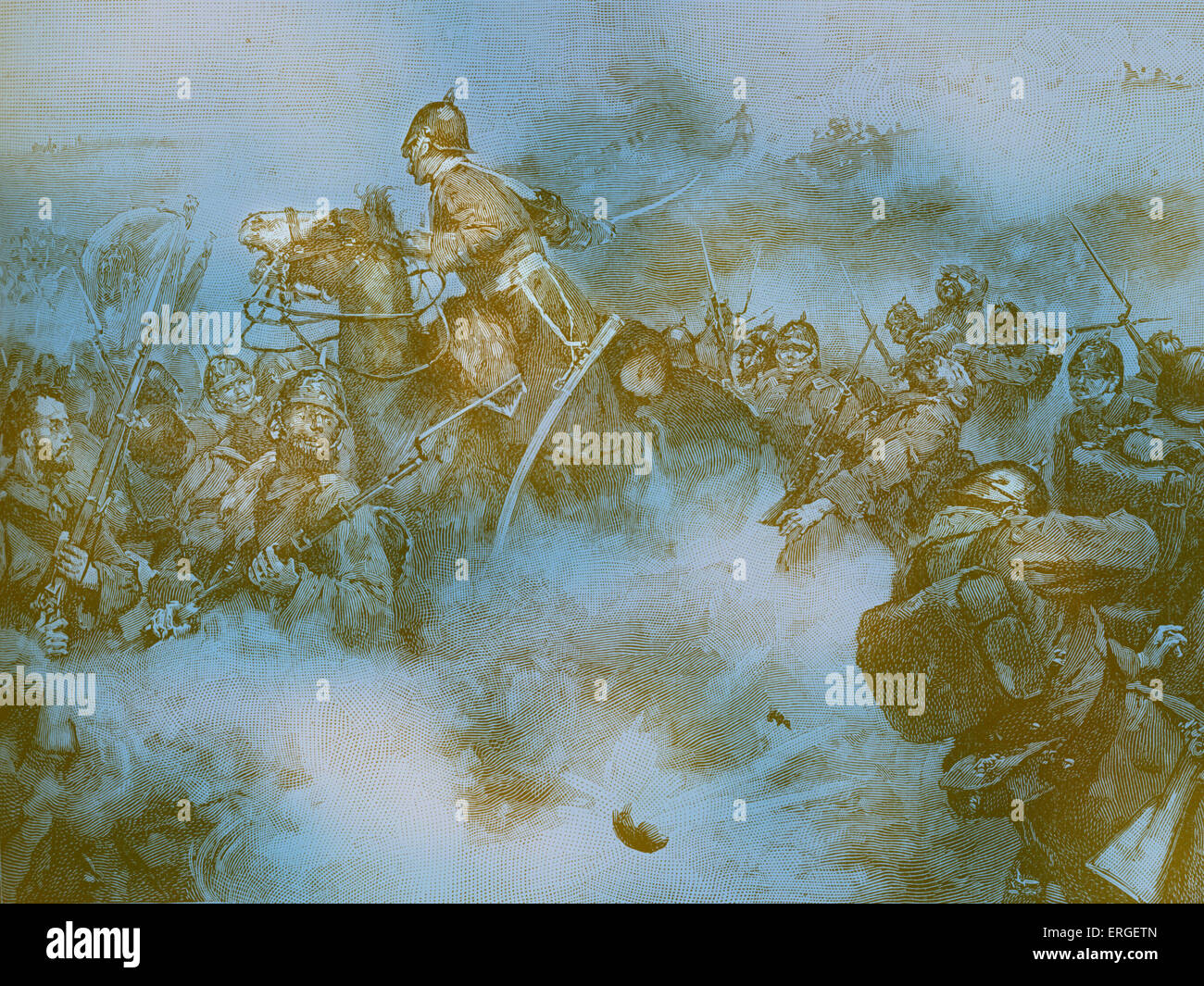 Assedio di Kars - soldati russi sono spinti all'indietro. Ultima grande operazione della Guerra di Crimea, Giugno - Novembre 1855. Sotto Nikolay Foto Stock