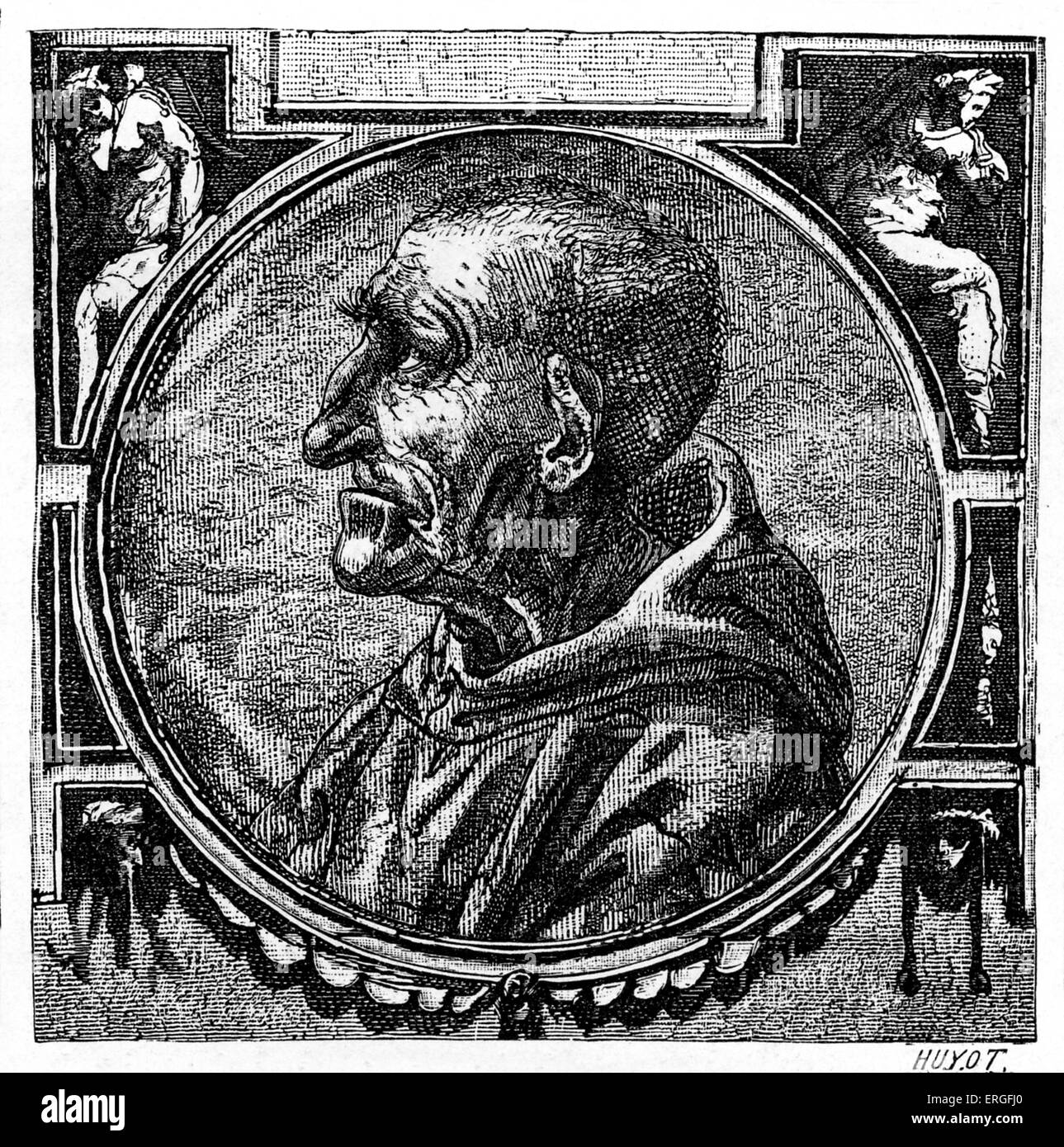 Girolamo Savonarola - ritratto dopo incisione di Leonardo da Vinci. (Museo di Vienna). JS: Italiano il frate domenicano, scolastico, Foto Stock