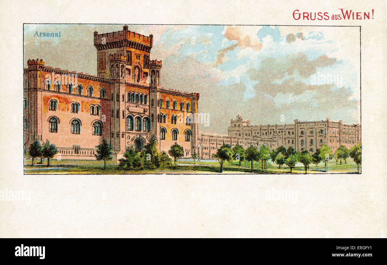 Arsenal, Vienna, Austria. Cartolina, pre- 1902. Didascalia: 'Gruss aus Wien' ('saluti da Vienna "). Foto Stock