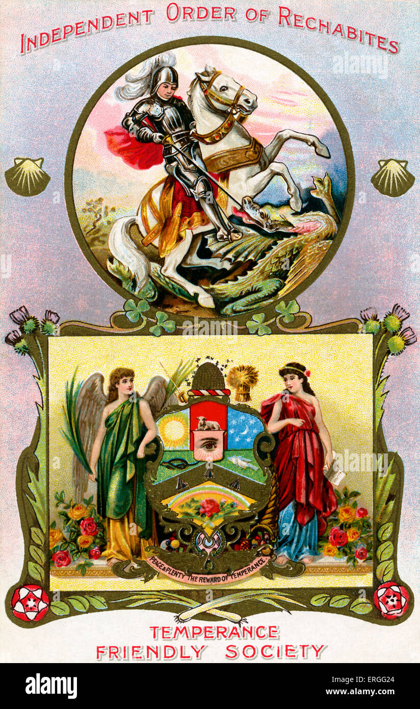 Ordine indipendente dei Rekabiti - cartolina, 1900s. Gentile società fondata in Inghilterra nel 1835 come parte del più ampio British Foto Stock