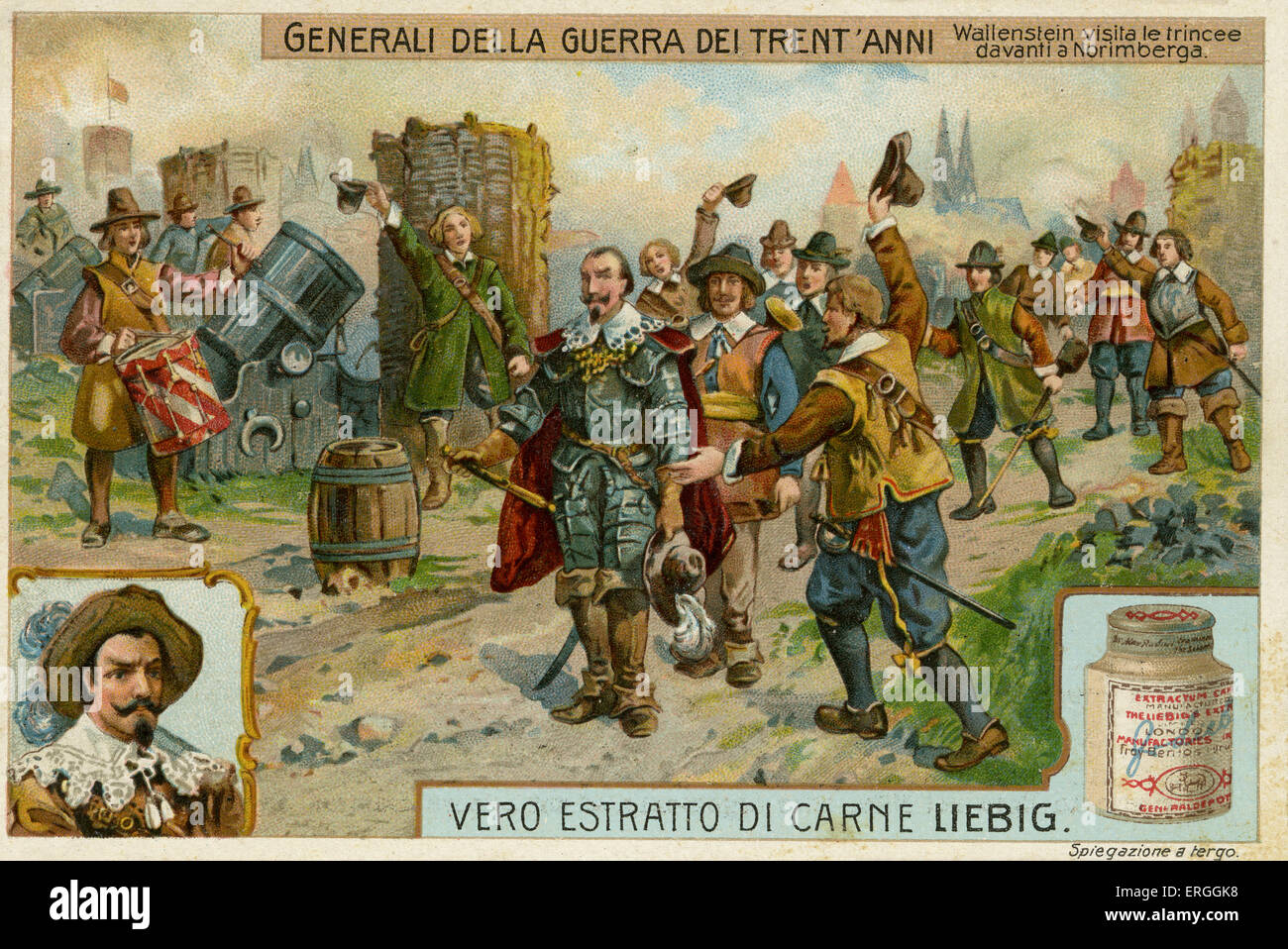 I generali della Guerra dei Trent'anni: Albrecht von Wallenstein (24 settembre 1583 - 25 febbraio 1634). Illustrazione del 1910. Foto Stock