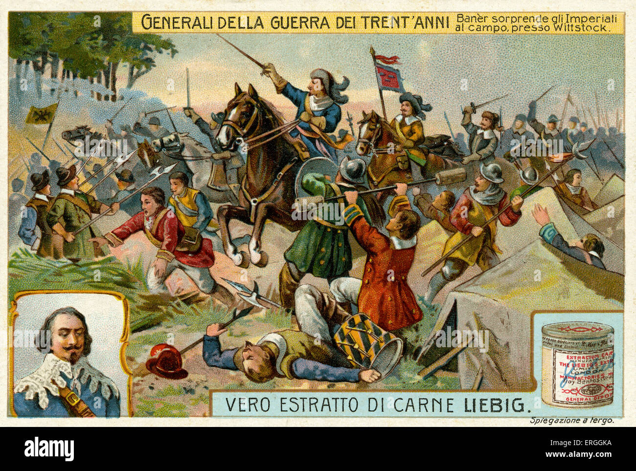 I generali della Guerra dei Trent'anni: Johan Banér (23 giugno 1596 - 10 Maggio 1641). Illustrazione del 1910. Baner sorprendente Foto Stock