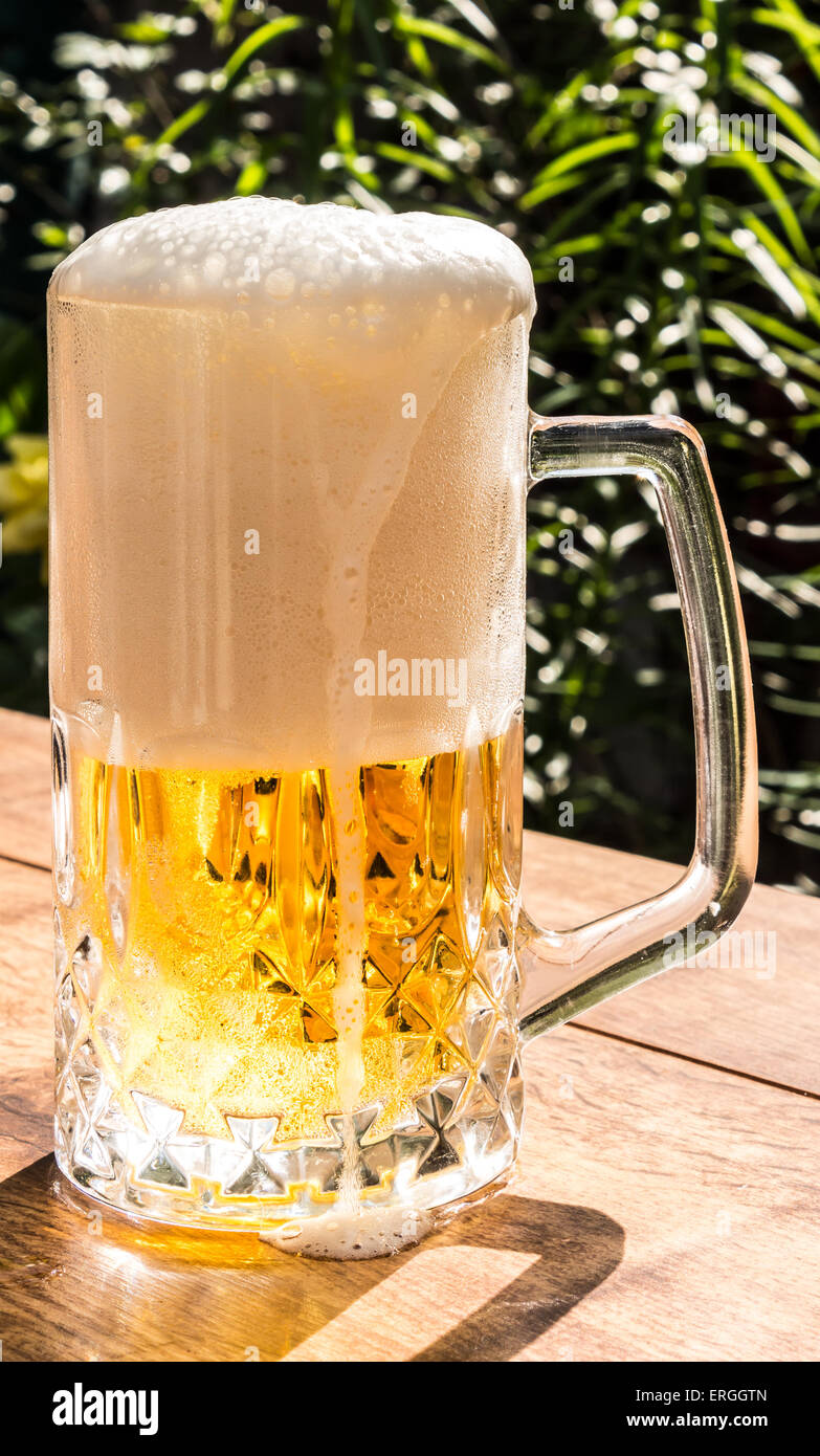 Tazza di vetro con la birra Foto Stock