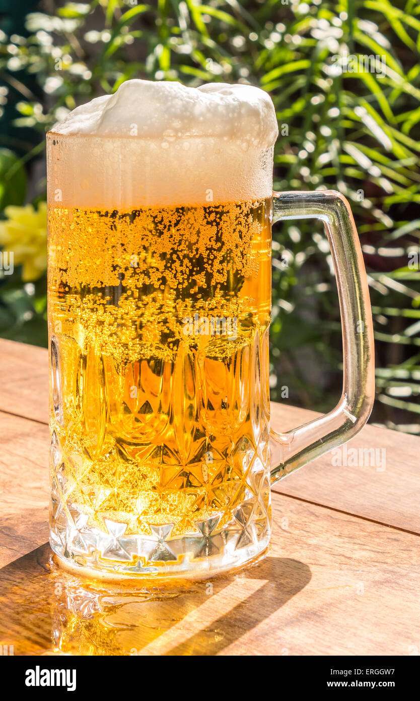 Tazza di vetro con la birra Foto Stock