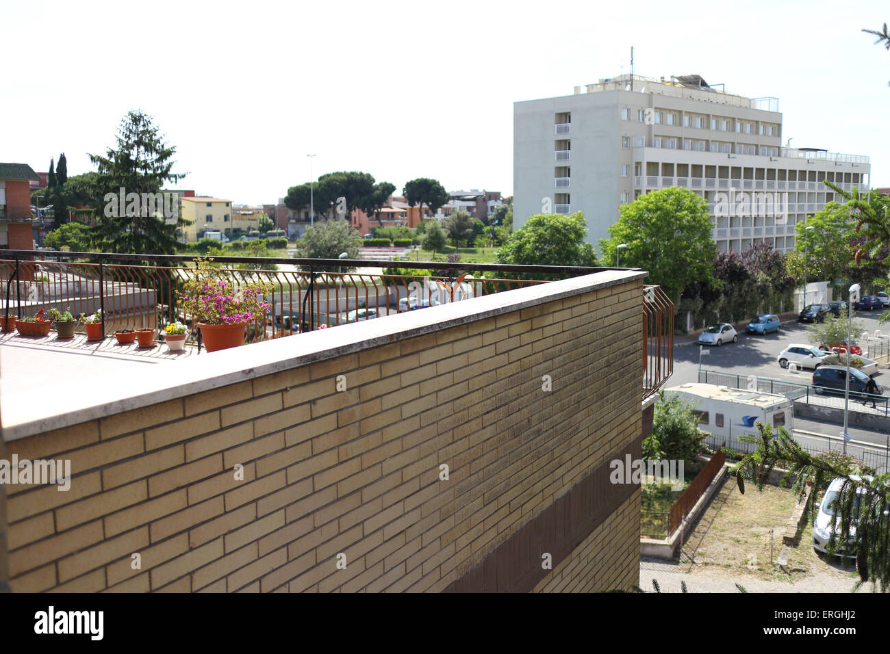 Sfocato ringhiera di balcone Foto Stock