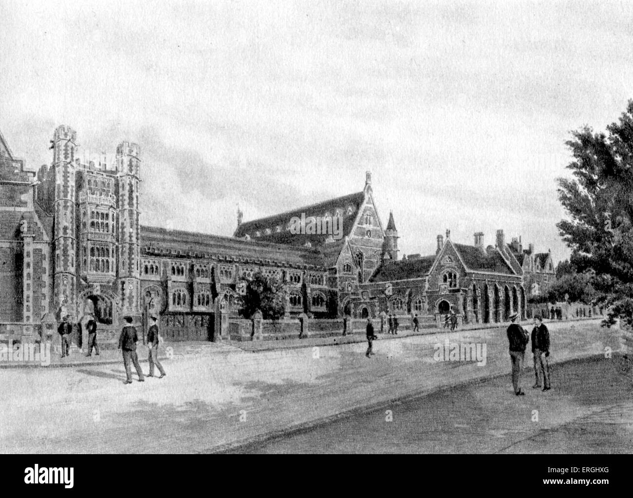 Il Clifton College. Inglese Scuola pubblica. Xix secolo incisione colorata da F. P. Barraud (Francesco Philip Berraud, 16 Giugno 1856 - 29 agosto 1924). Foto Stock