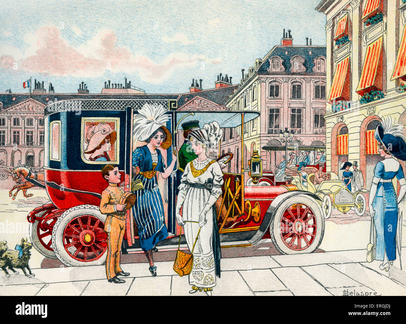 Automobile locomozione, 1911. Illustrazione di H. Delaspre (date sconosciuto). Inizio auto. Foto Stock