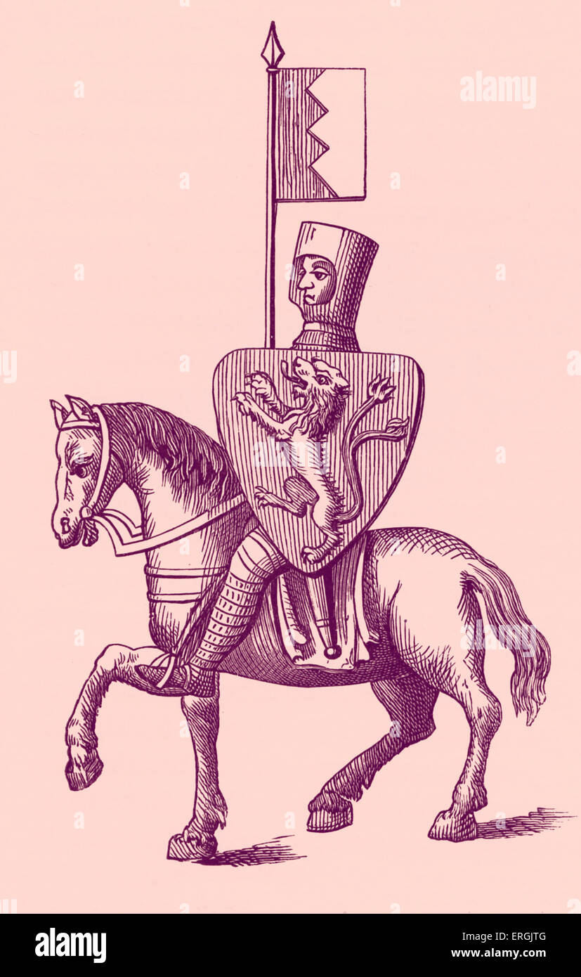 Simon de Montfort, 6° Conte di Leicester - dal disegno dopo aver finestra nella Cattedrale di Chartes (francese: "Cathédrale Notre-dame de Foto Stock
