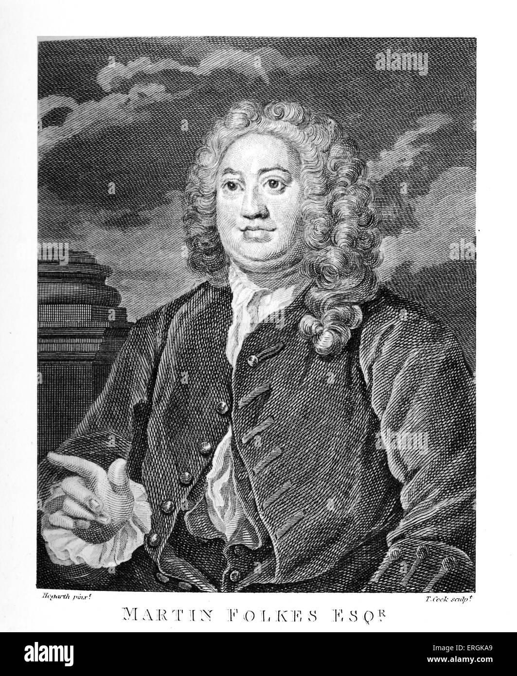 Martin Folkes esq. da William Hogarth, 1742. Folkes (1690-1754) è stato presidente della Royal Society e vice-presidente del Foto Stock