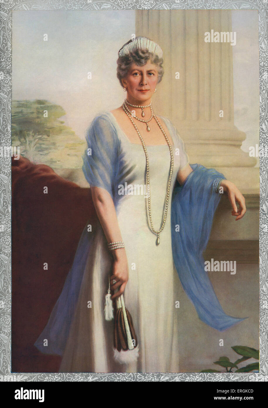 Queen Mary, allora la regina madre, nel 1936. Dopo un dipinto da Giovanni Helier Lander. Maria di Teck, regina consorte, moglie del re Foto Stock