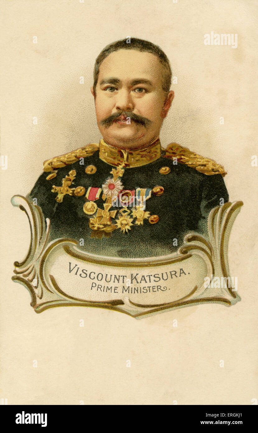 Primo Ministro giapponese Taro Katsura (1848-1913), che ha servito come primo ministro del Giappone tra il 1896-1913, in tutta l'Menji Foto Stock