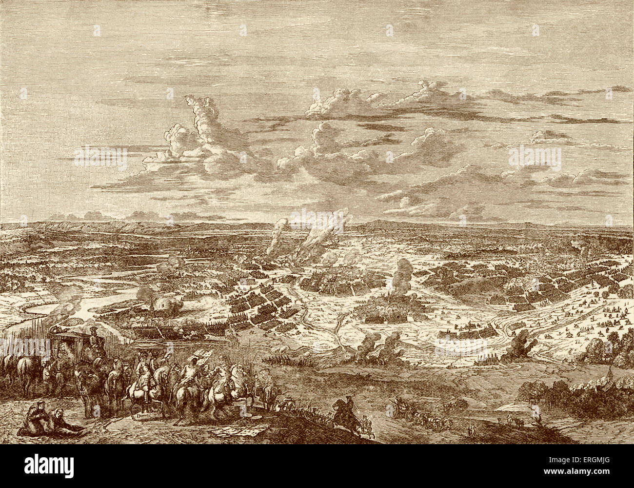 La battaglia di Blenheim (1704). La battaglia è stata una delle battaglie decisive della guerra di successione spagnola (1701-1714), in Foto Stock