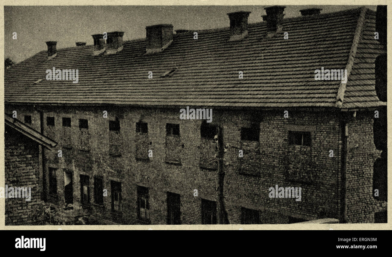 Campo di concentramento di Auschwitz - Vista della xi barrack della pena di morte e la morte . Blok 11 -fy - kary I smierci. Fonte: Foto Stock